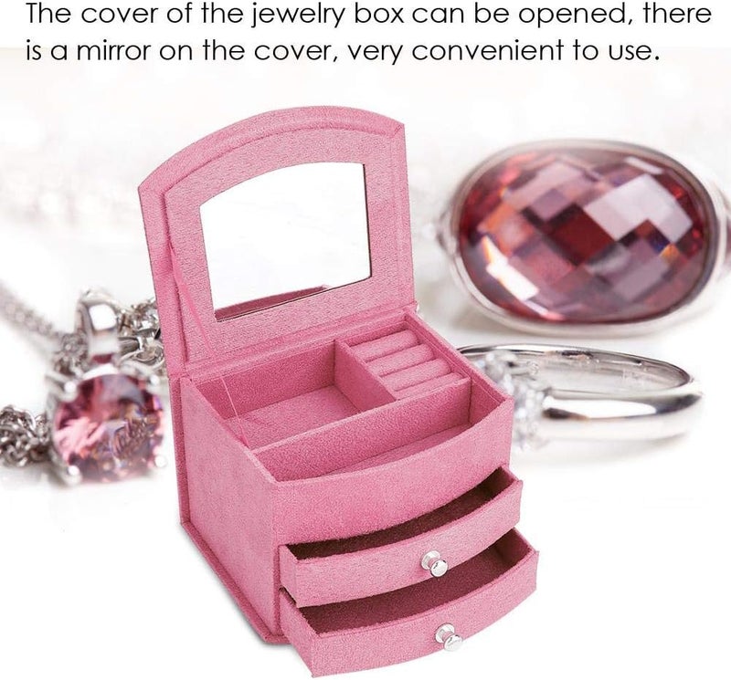 woobles Jewelry Box, 3 Layers Portable Jewelry Earrings Rings Bracelet Necklace Organizer Storage(3#) - Image 4